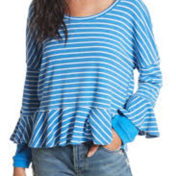 Free People Tops - Free People Round About Striped Shirt Small Nwt
